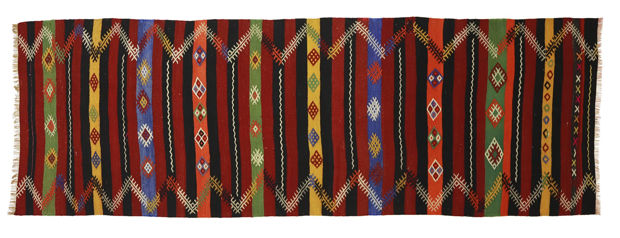 Anatolian handmade kilim rug 332 cm x 114 cm