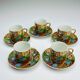 Japanese porcelain coffee service Lithophane Geisha, 1950s, set of 10.