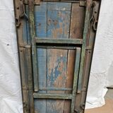 Folding workshop table in teak and wrought iron