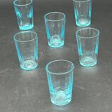 Sky blue glass shot glasses
