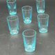 Sky blue glass shot glasses