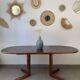 Table danoise ovale extensible en teck, années 60