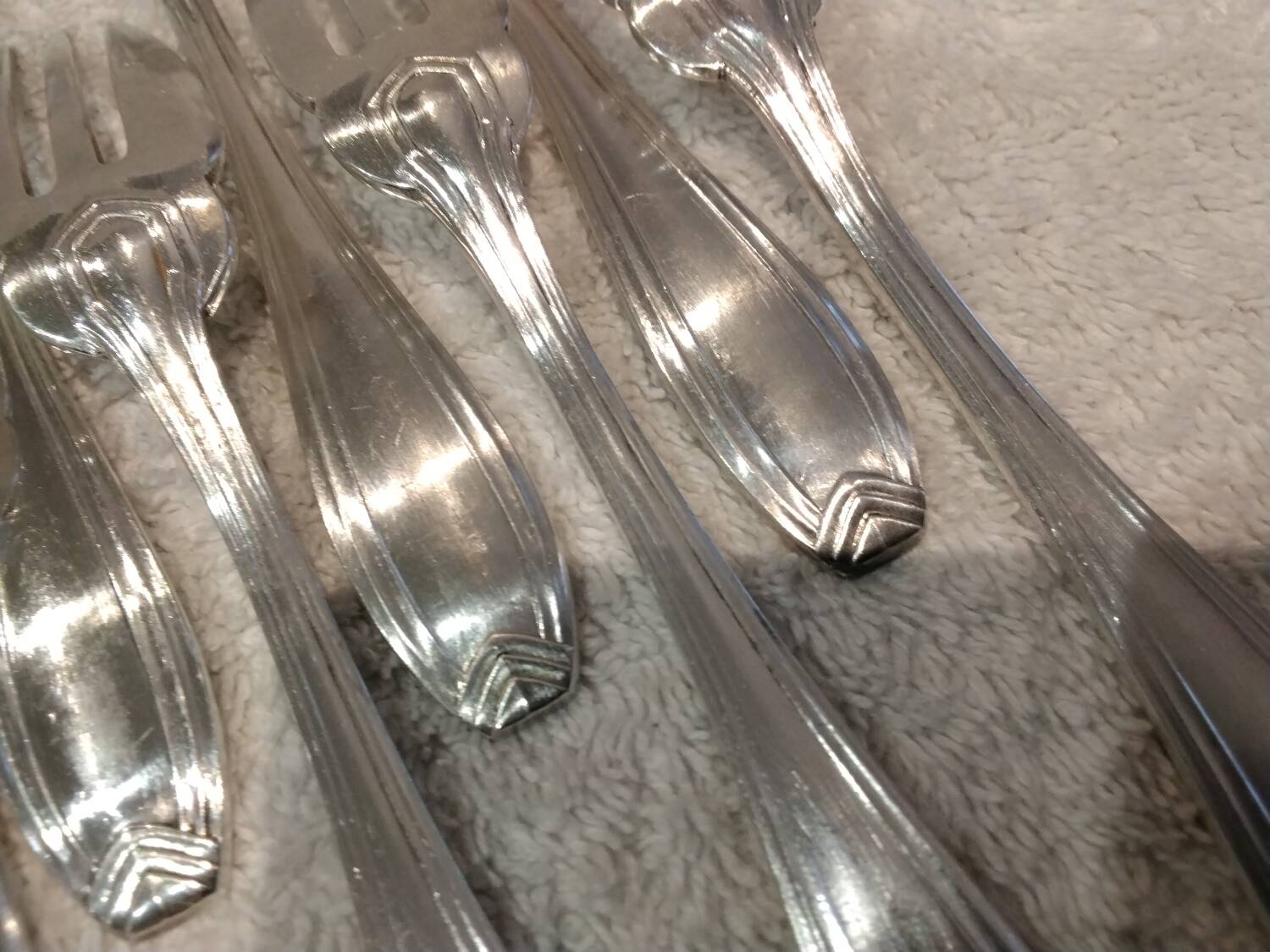 12 silver-plated cake forks, goldsmith Boulenger art deco