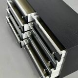 Black and chrome 8-drawer chest of drawers from the 70s - 80s