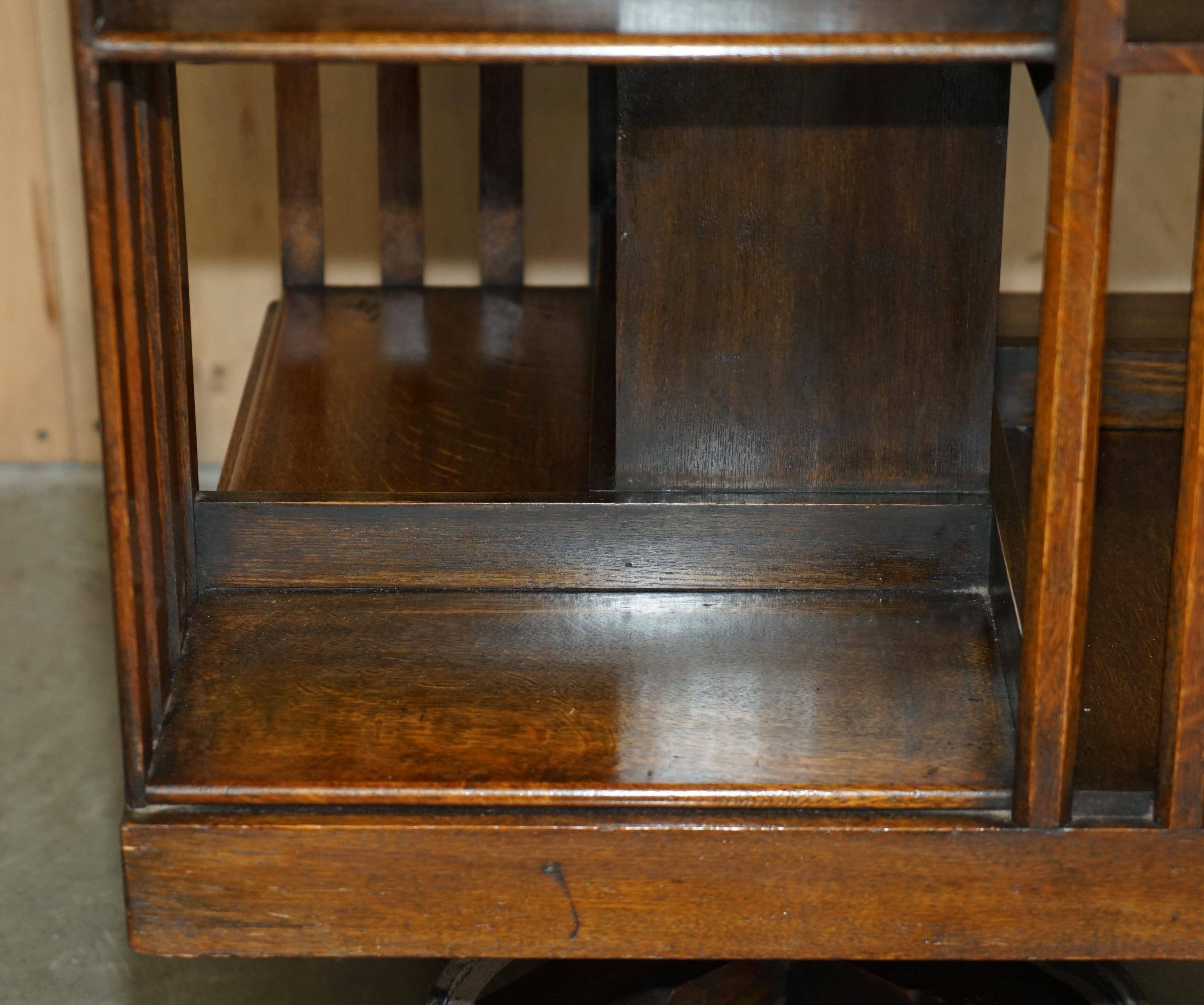 Antique Art Nouveau Victorian hand-carved revolving library.