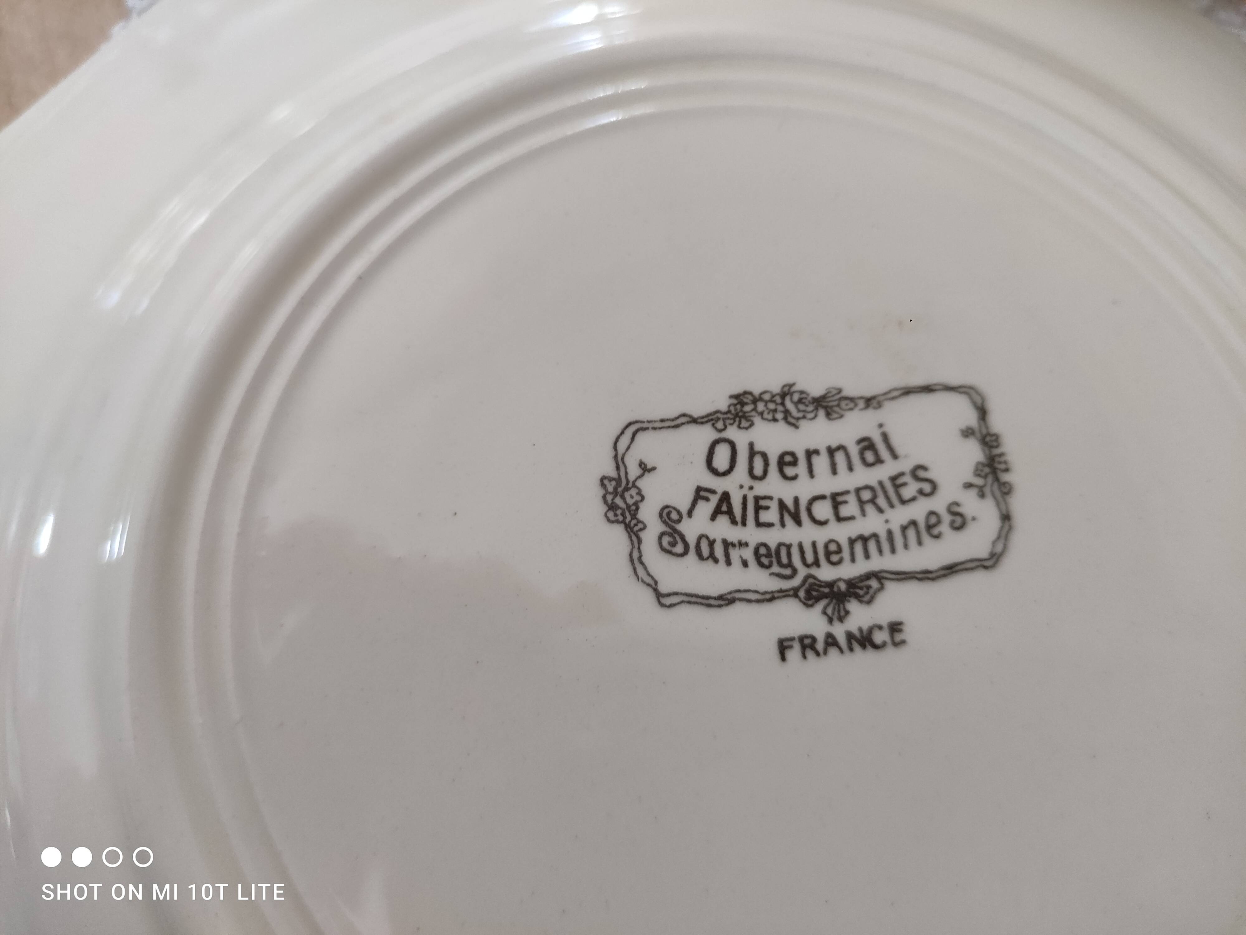 Lot de 12 assiettes à dessert Sarreguemines modèle Obernai