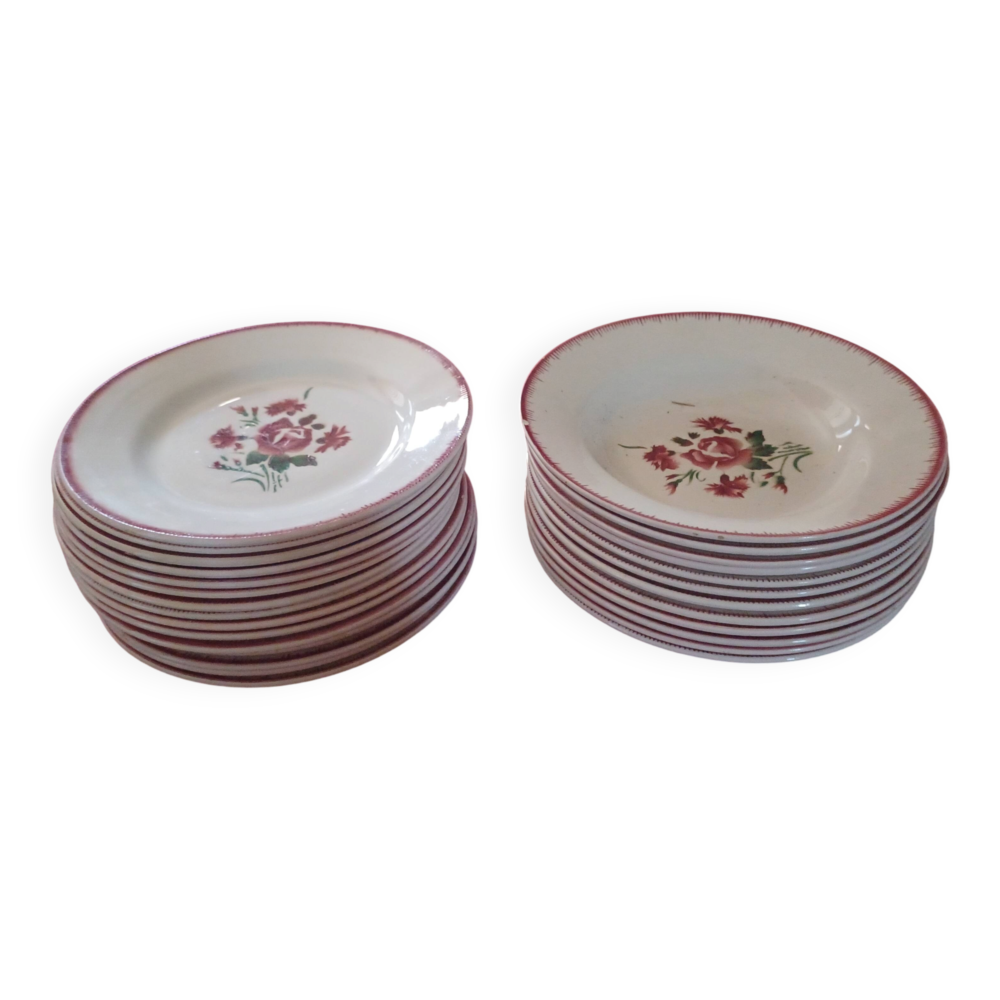 Plates with a floral bouquet design.