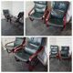 Pair of Scandinavian armchairs in leather and curved wood