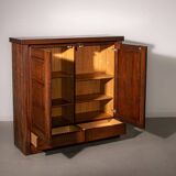 Meuble bar avec portes sculptées en chêne