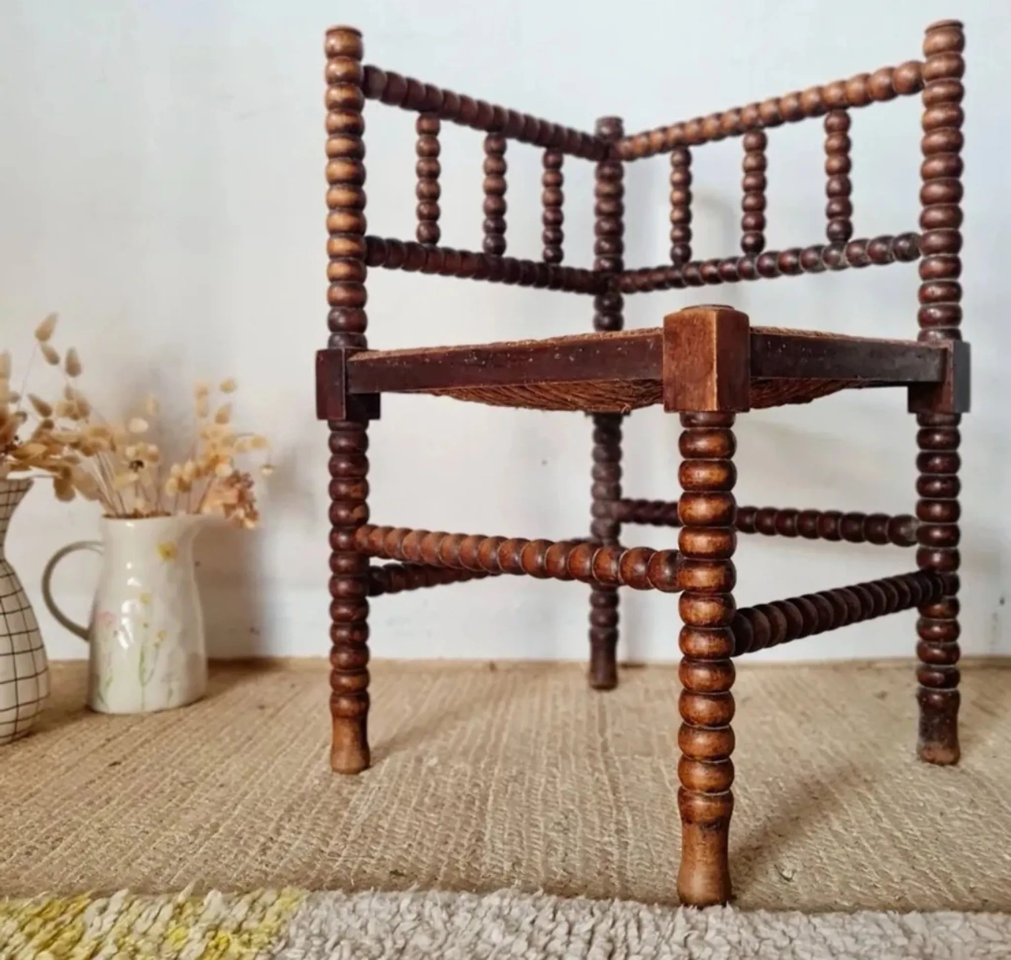 Vintage Corner Chair Brutalist Style
