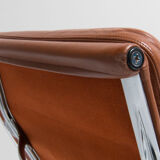 Eames lounge chair model EA 216 softpad in cognac