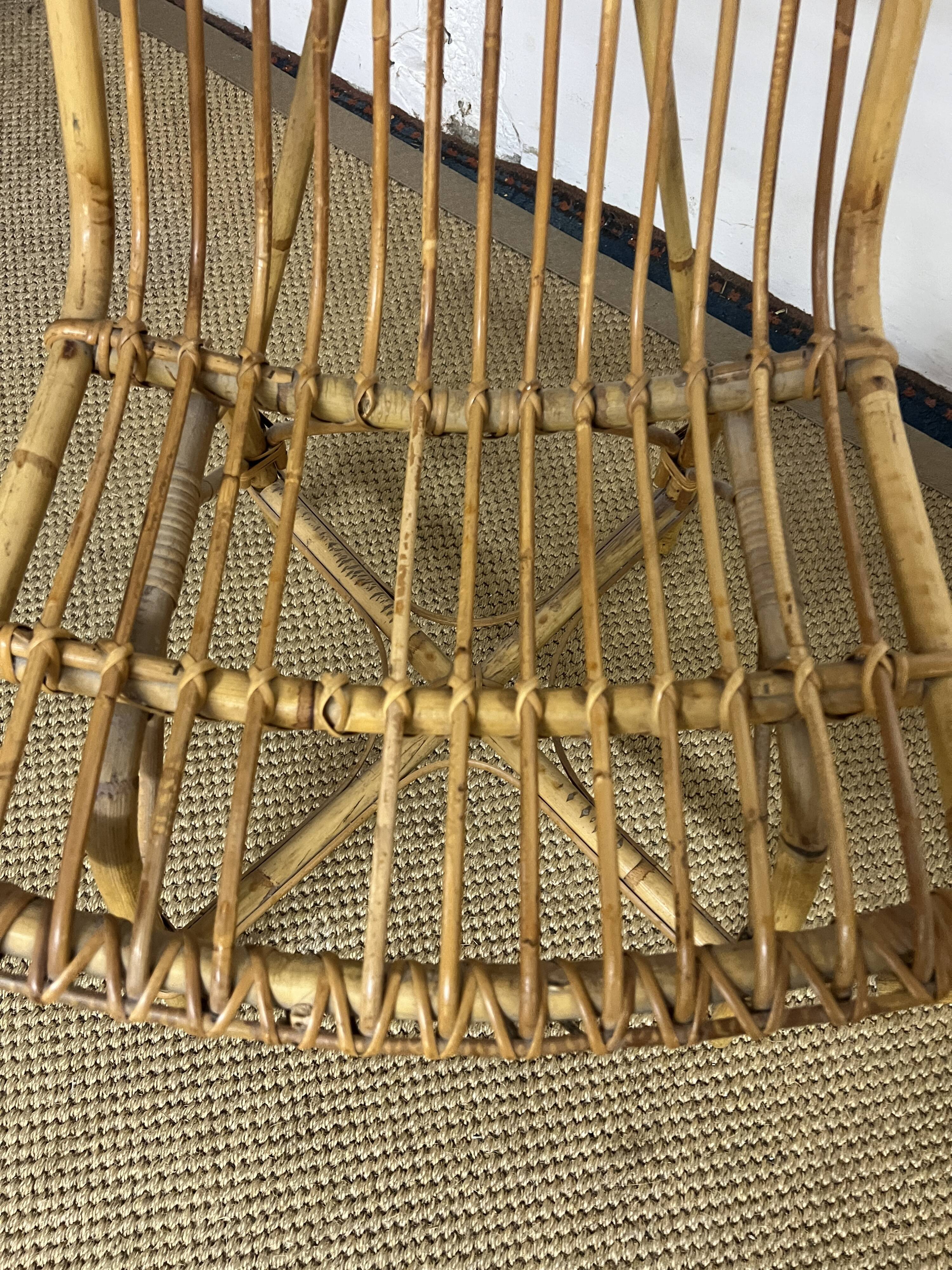 Paire de chaises en rotin & bambou