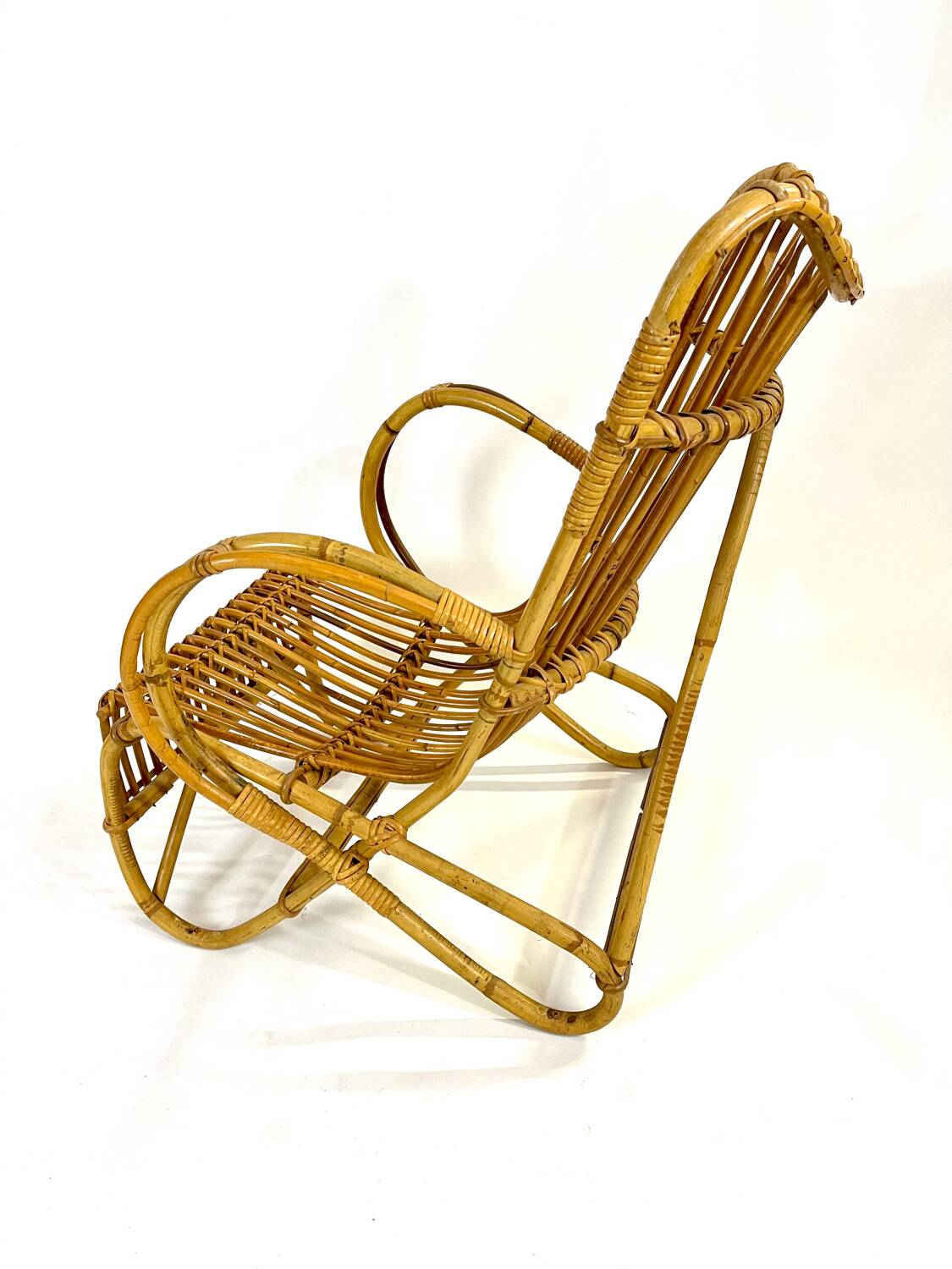 Fauteuil en rotin vintage Marlène
