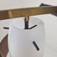 Italian Brass, Teak and Opaline Glass Chandelier by Stilnovo, 1960's