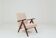 Fauteuil moderne poudré rosé bouclé Zig Zag