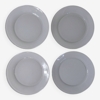4 white Duralex dinner plates