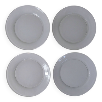 4 white Duralex dinner plates