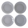 4 assiettes plates Duralex blanches