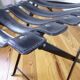 2 leather and metal folding chairs - Paquebot France 1960