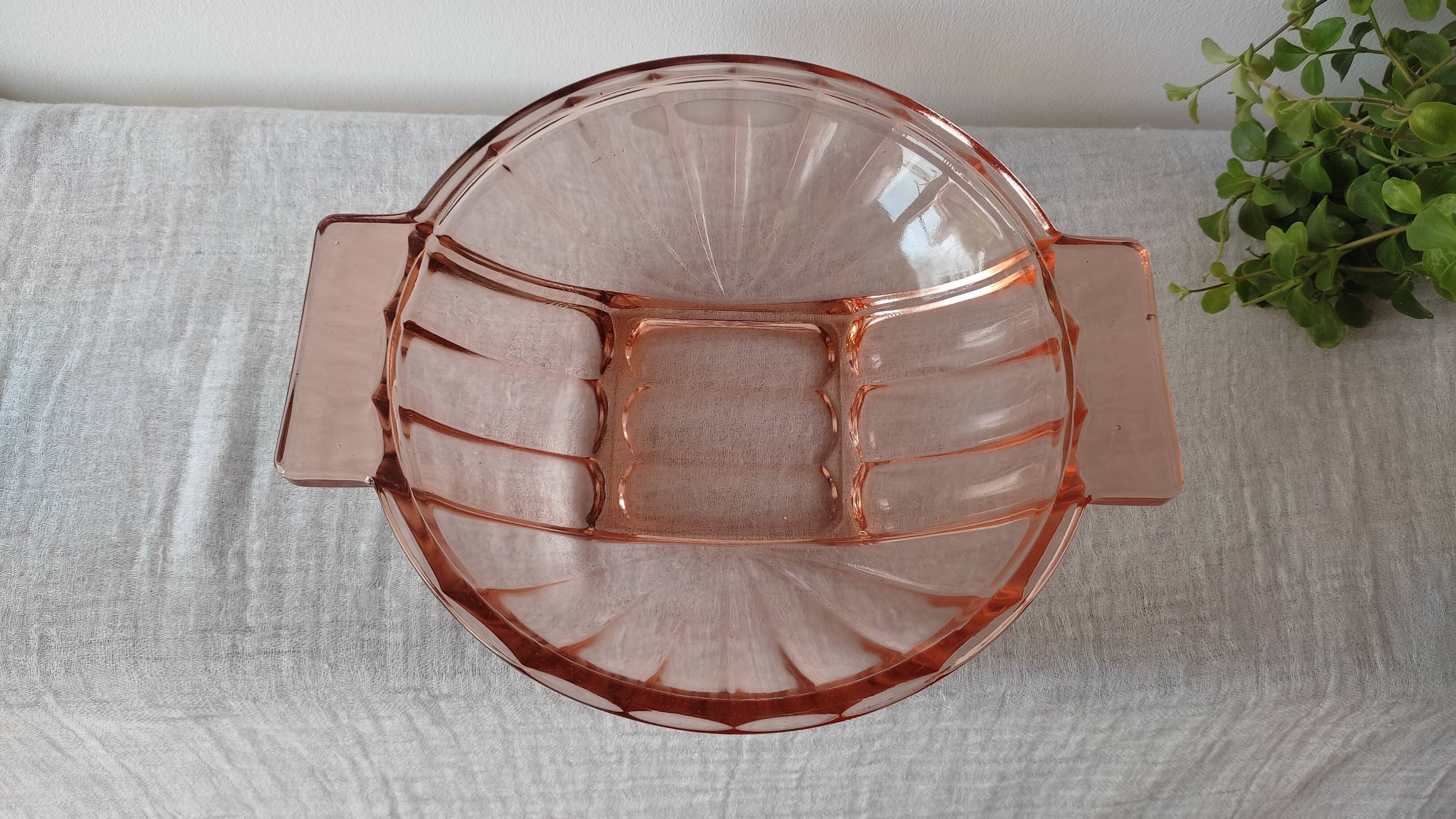 Vintage pink glass fruit cup year 40-50