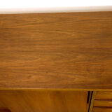 Midcentury Walnut Sideboard with sliding doors and drawers, 1950s