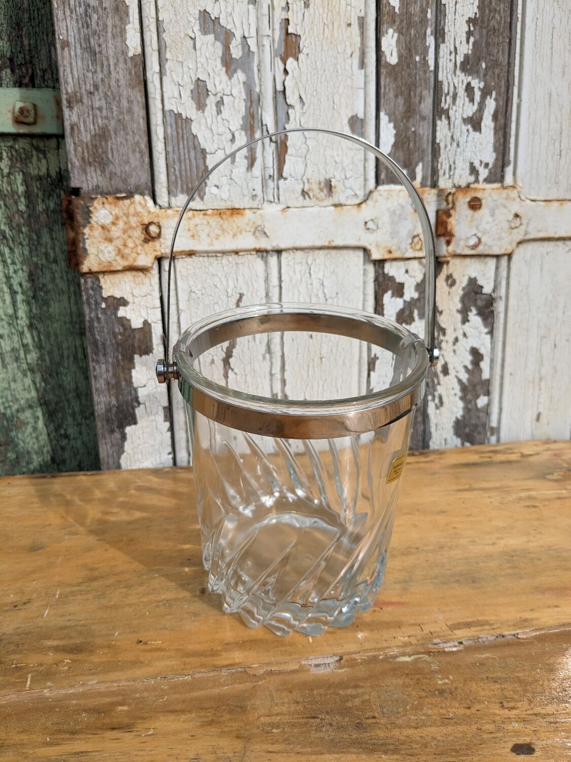 Ice bucket, vintage ice cubes