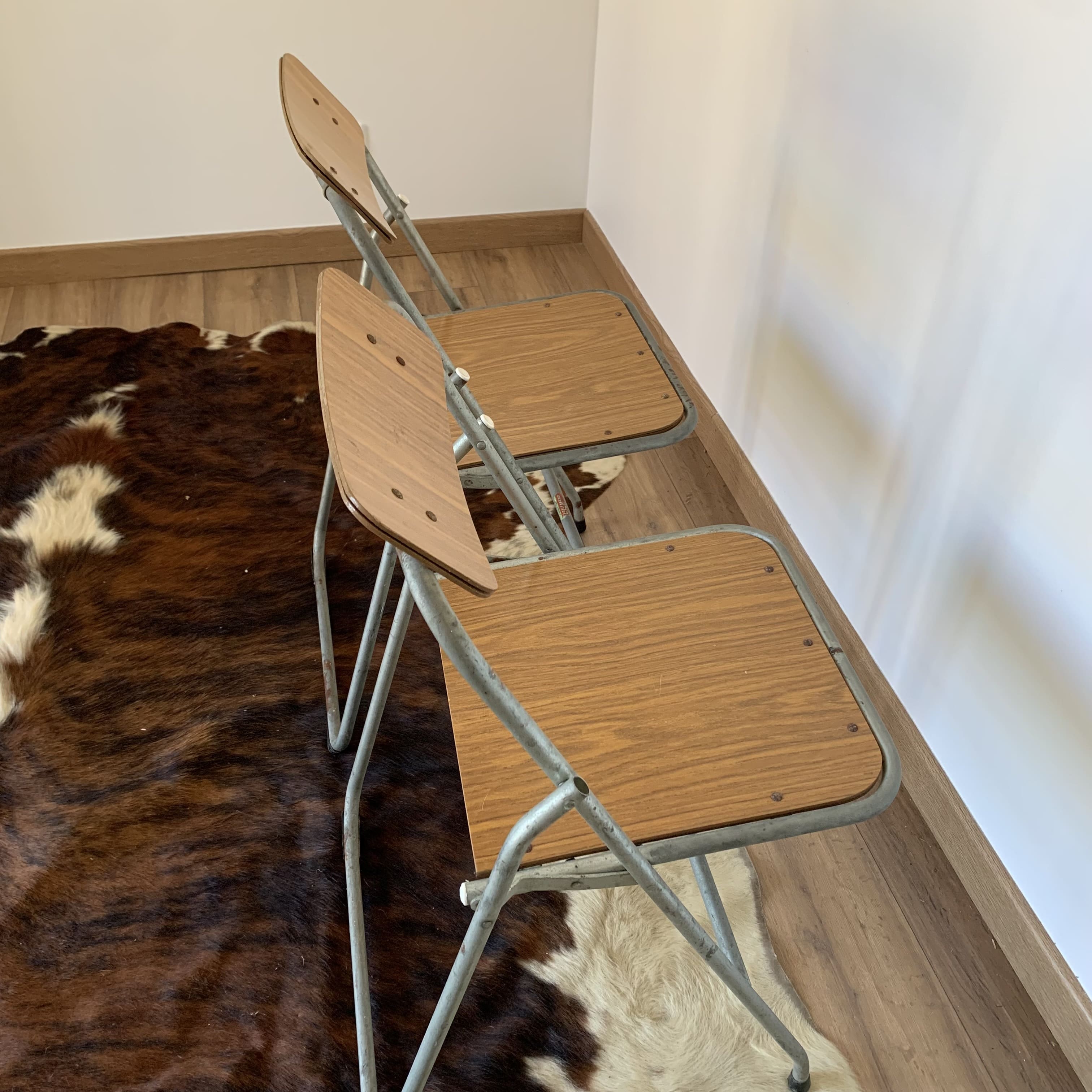 Pair of LALLEMAND folding chairs