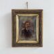 Portrait, photographie, ambrotype, peint à la main, XIXème, signé EV, daté 1881, verre bombé