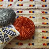 Carpet wool embroidered and pearls, 175 x 222