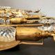 Palwa Hollywood Regency vergoldet Wandlampe Messing Swarovski Kristallen