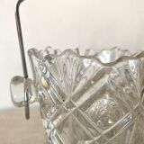 Serrated glass ice bucket