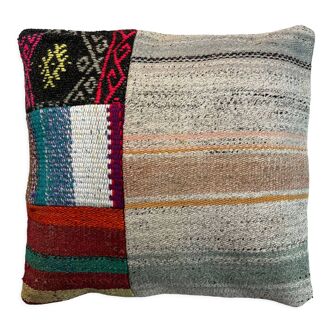 Housse de coussin en kilim turc vintage 40 x 40 cm