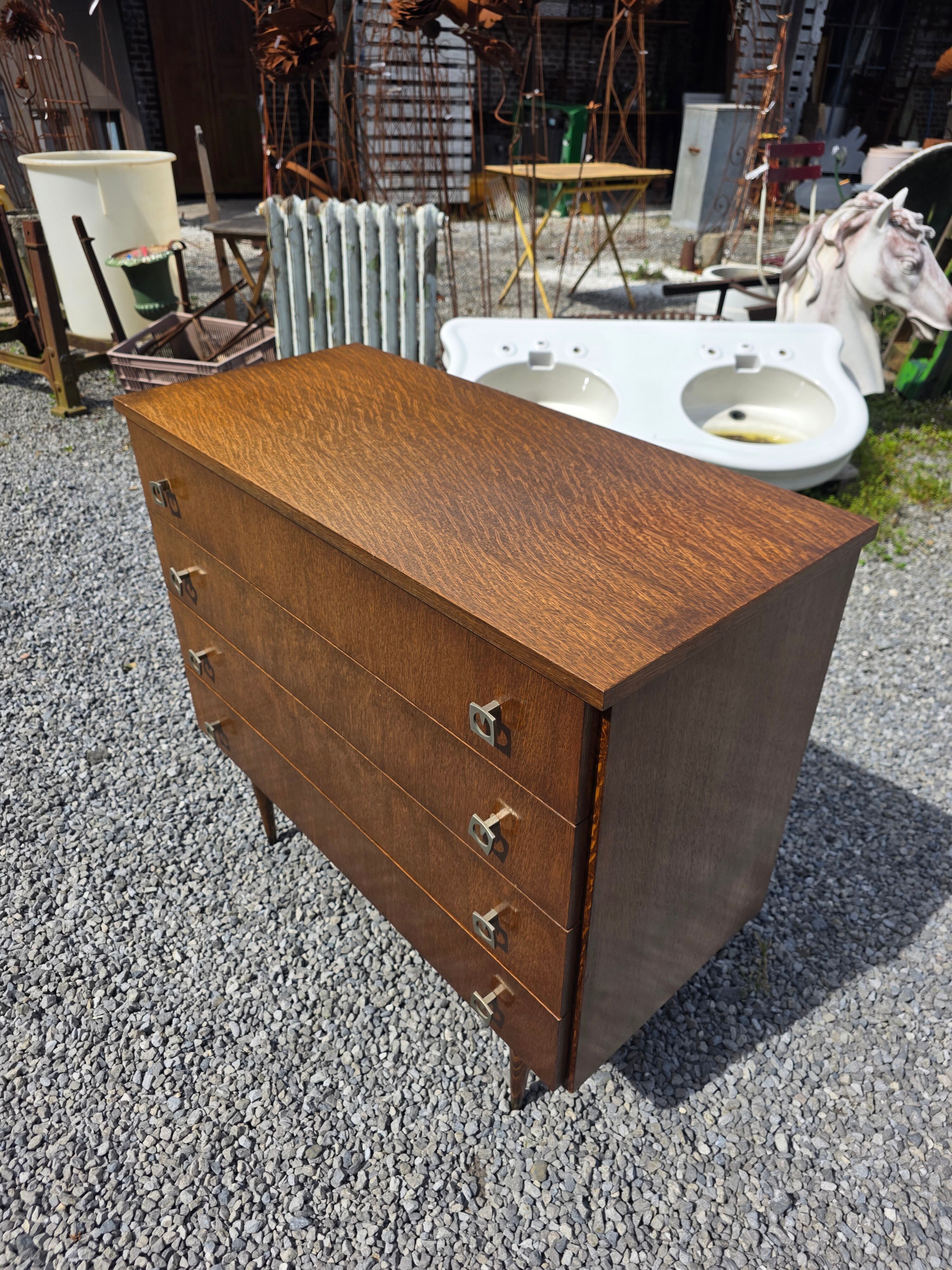 Vintage oak commode from the 1960s.