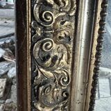 Antique fireplace mirror, gilded stucco frame, 19th century