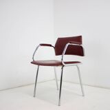 Chrome (Faux) Leather Armchair by Kovona, 1980's, Czechoslovakia