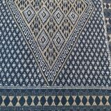 Hand-woven blue carpet in pure wool