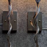Paire d'appliques murales Cobra lourdes