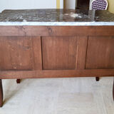 Louis XV chest of drawers marquetry and purple breccia marble