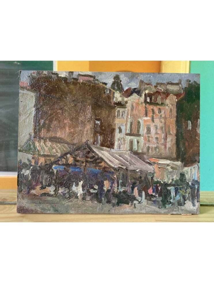 Place de Clichy Paris impressionist oil painting