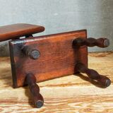 Pair of vintage solid turned wood footstools