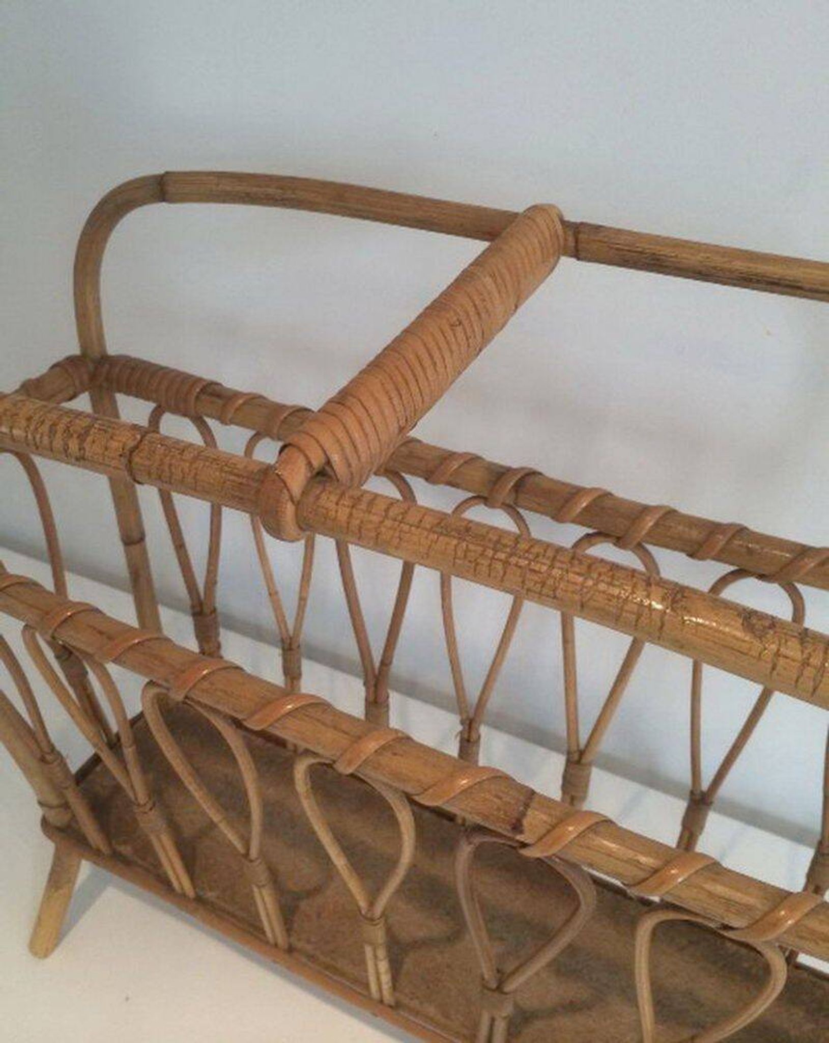 Rattan magazine rack