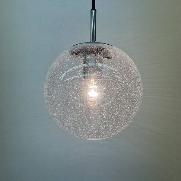 Lampe à suspension Glashütte Limburg, années 1970