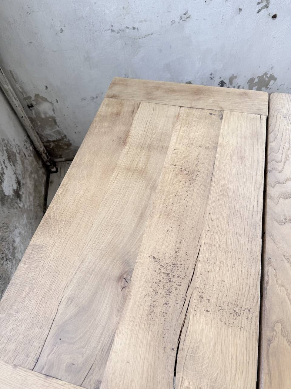 Solid oak farmhouse table with extensions (190-280cm) 1950