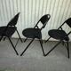 3 folding chairs bergeraul samba vintage black metal fabrics