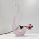 Pink Sommerso Murano glass swan by Elio Raffaeli, Italy