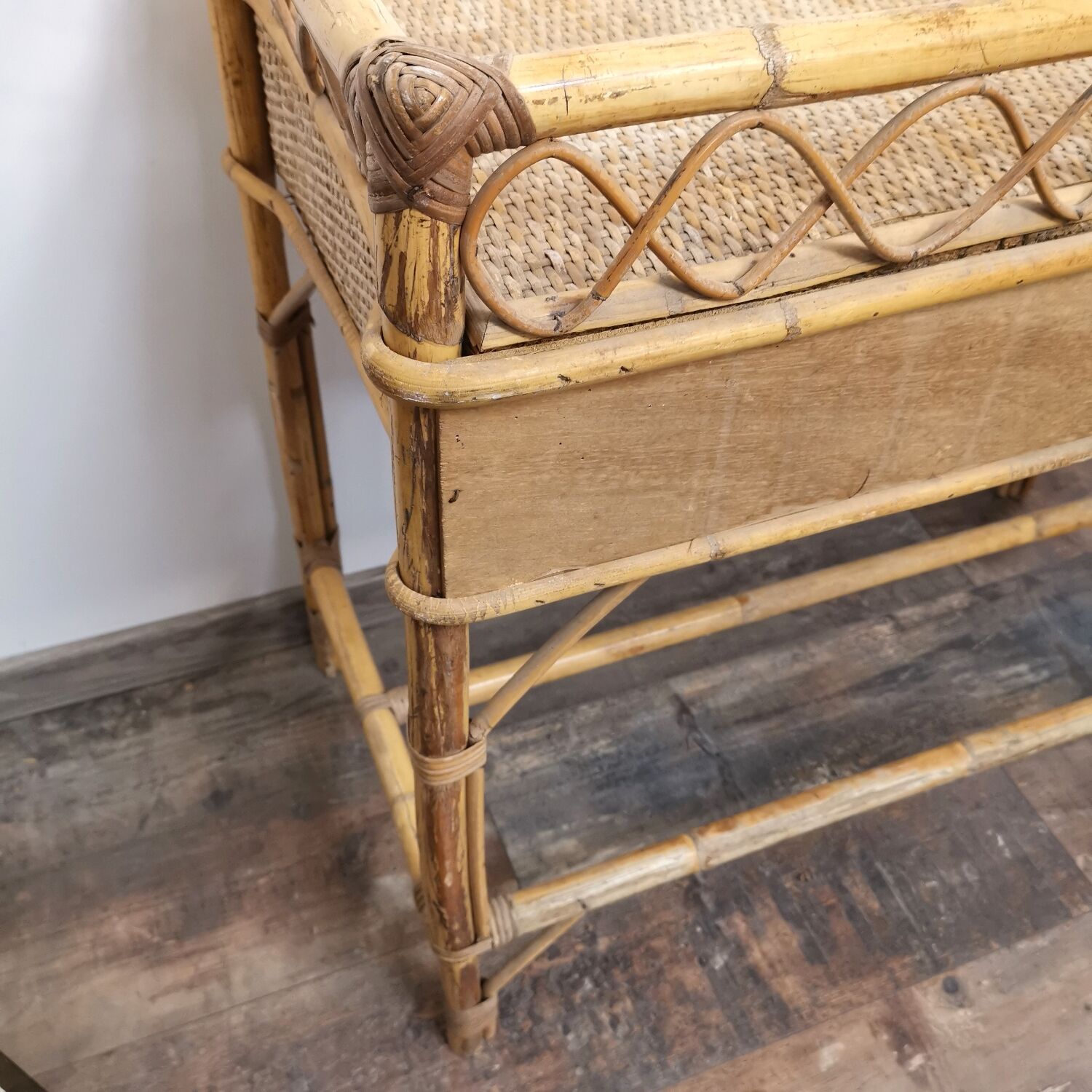 Vintage rattan dressing table