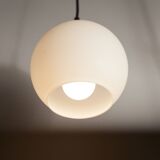 1970 white opaline tulip cone pendant lights (6 available)