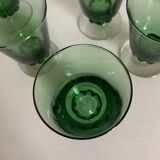 6 colored art deco glasses