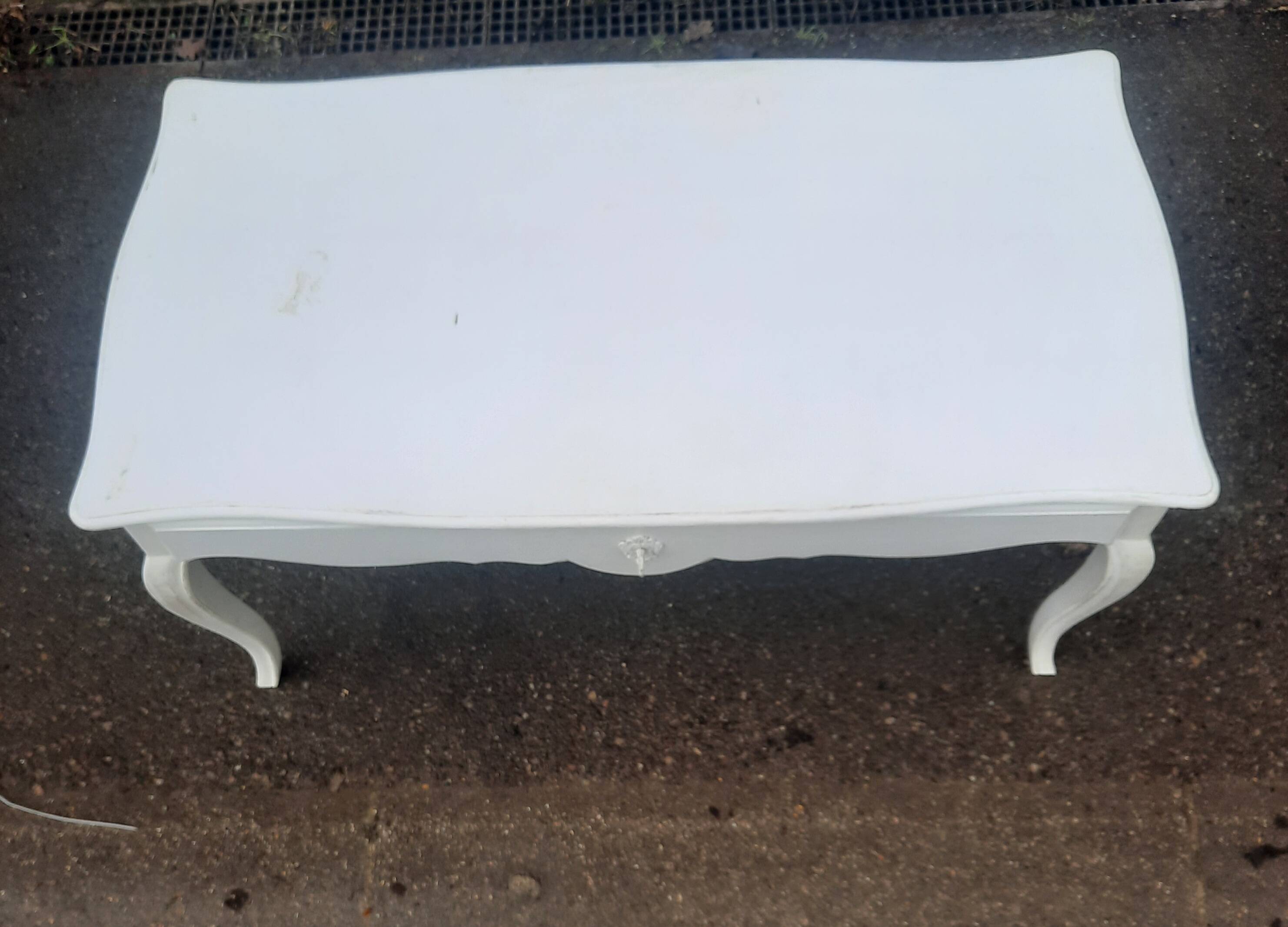 Louis XV style white painted coffee table