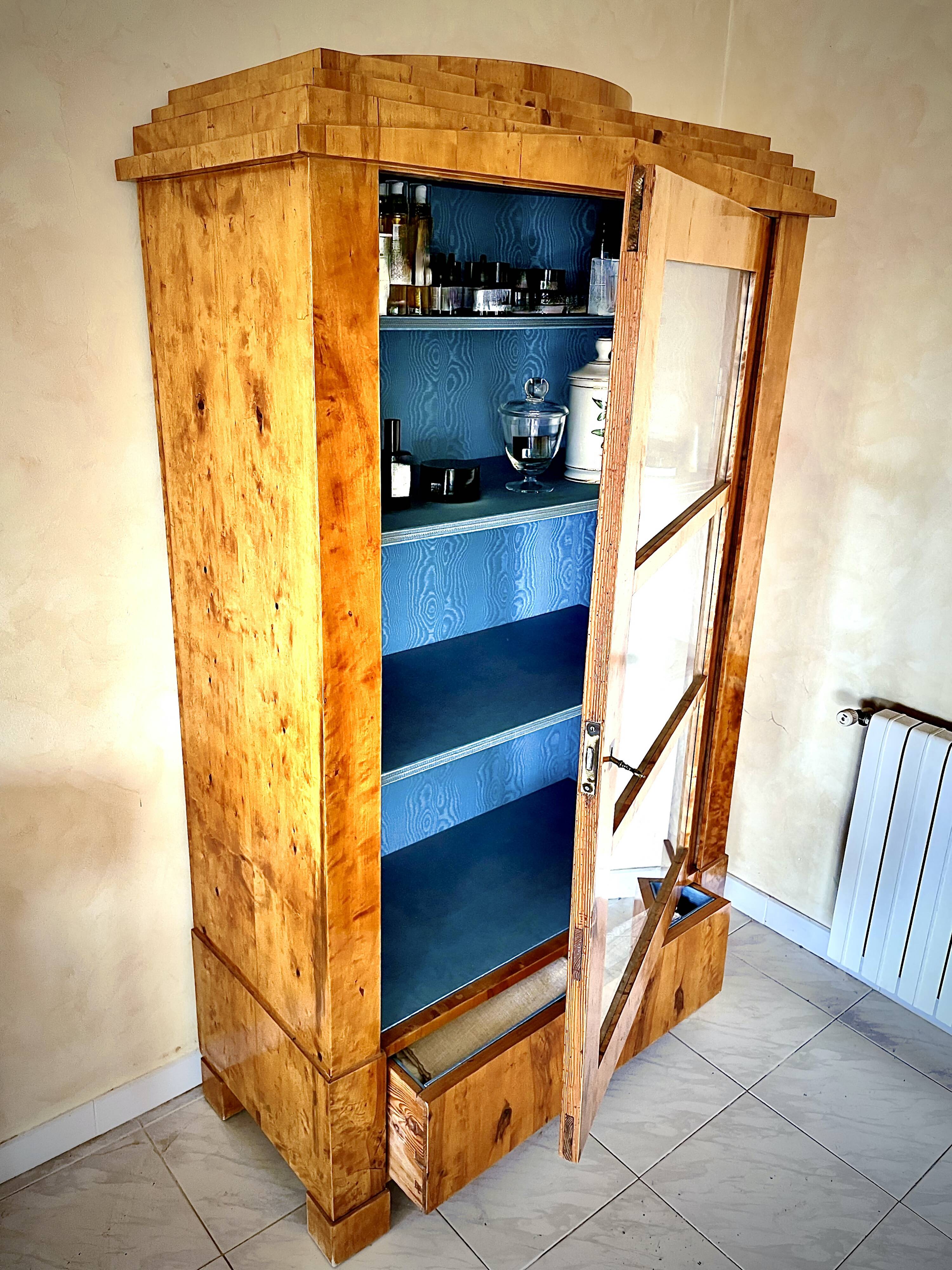 Birch plywood exhibition library, Biedermeier style, XI